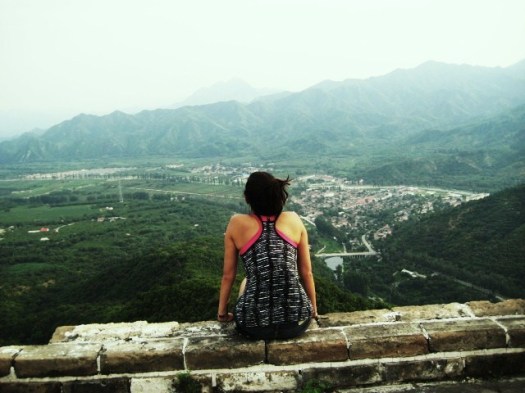 Elya contemplating on the Great Wall