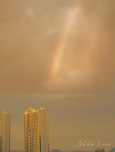 rainbow looking out the Monte Carlo in Las Vegas