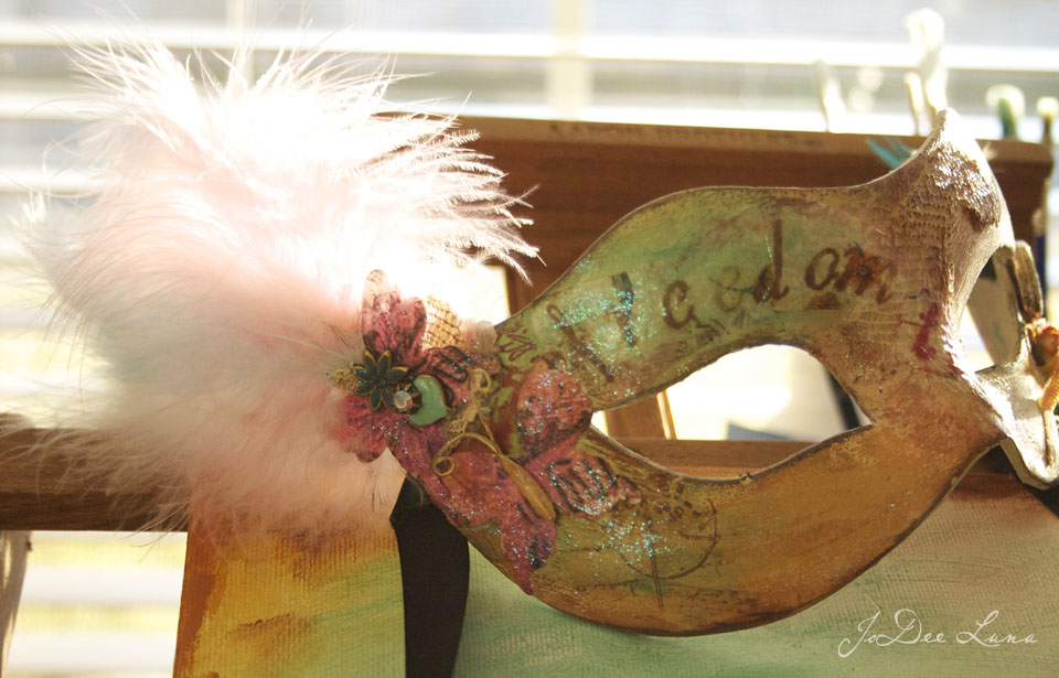 Vintage Mask on Wooden Easel