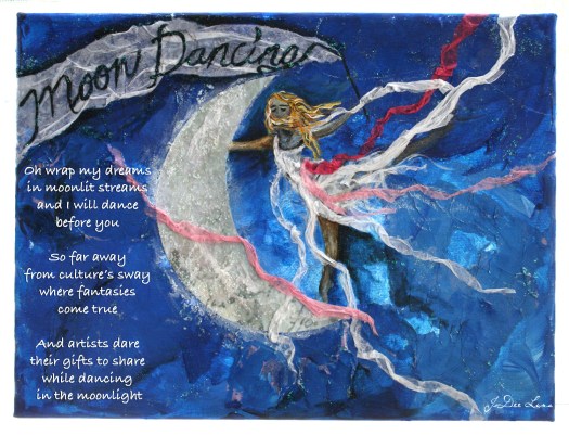 Moon Dancing Mixed Media with Poem