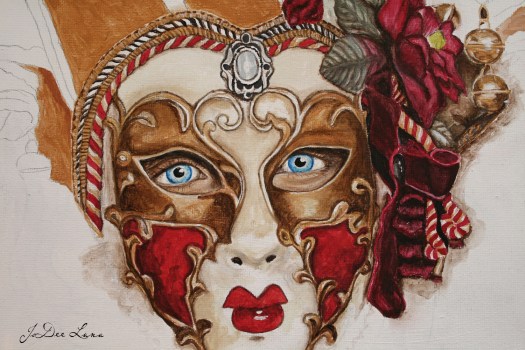 The Pretender Mask with Rose in Process