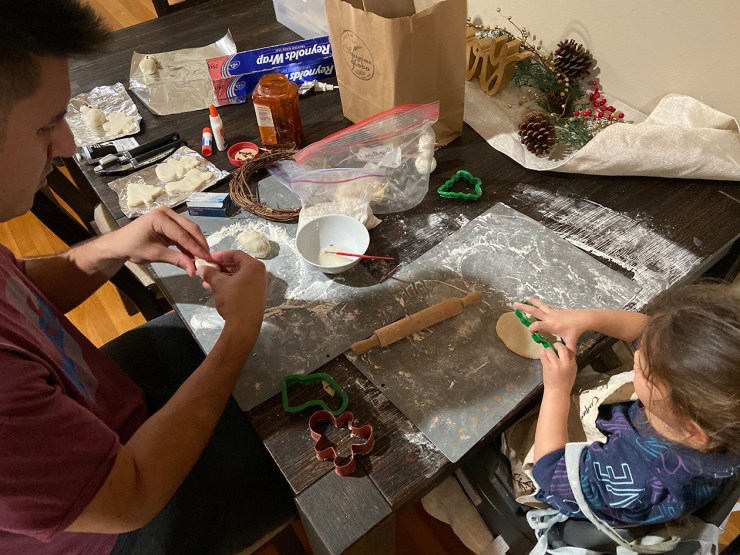 Salt Dough Art Sculpture Father and Daughter